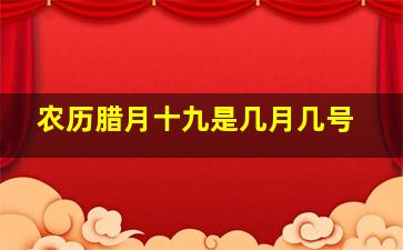 农历腊月十九是几月几号