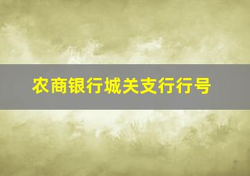 农商银行城关支行行号