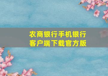 农商银行手机银行客户端下载官方版