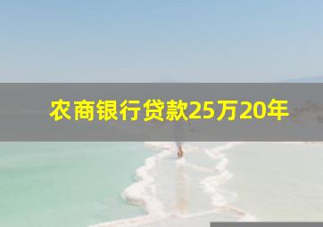 农商银行贷款25万20年