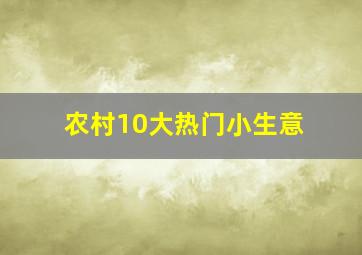 农村10大热门小生意