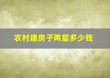 农村建房子两层多少钱