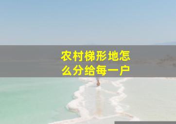 农村梯形地怎么分给每一户