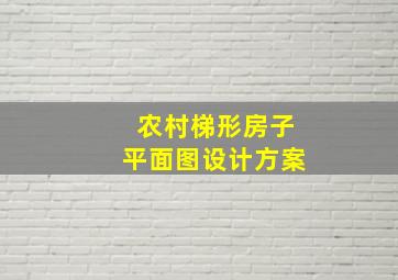 农村梯形房子平面图设计方案