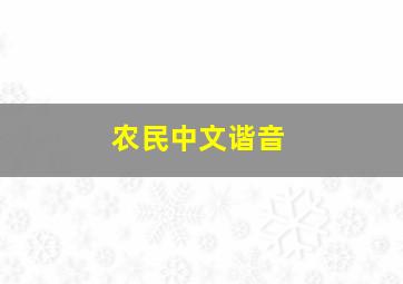 农民中文谐音