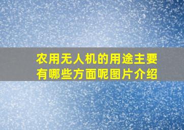 农用无人机的用途主要有哪些方面呢图片介绍