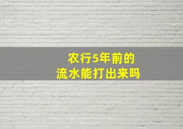 农行5年前的流水能打出来吗