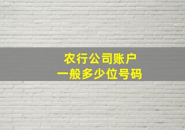 农行公司账户一般多少位号码