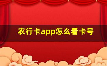 农行卡app怎么看卡号