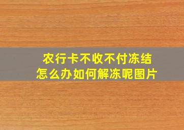 农行卡不收不付冻结怎么办如何解冻呢图片