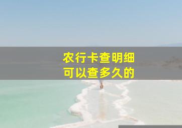 农行卡查明细可以查多久的