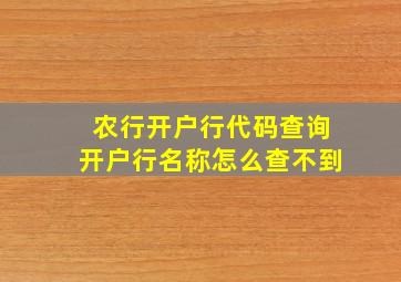 农行开户行代码查询开户行名称怎么查不到