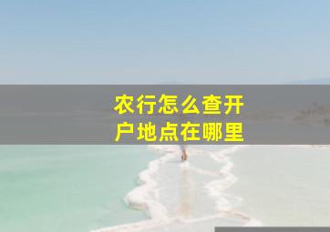 农行怎么查开户地点在哪里