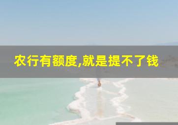 农行有额度,就是提不了钱