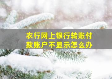 农行网上银行转账付款账户不显示怎么办