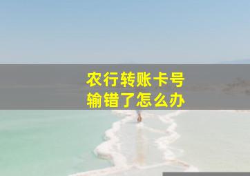 农行转账卡号输错了怎么办