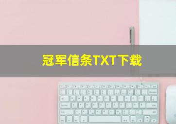 冠军信条TXT下载