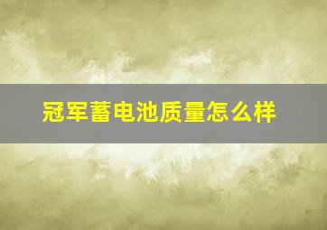 冠军蓄电池质量怎么样