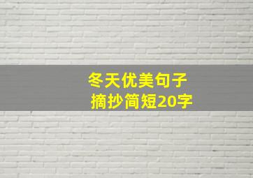 冬天优美句子摘抄简短20字