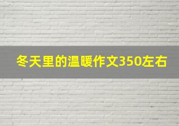 冬天里的温暖作文350左右