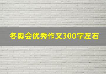 冬奥会优秀作文300字左右