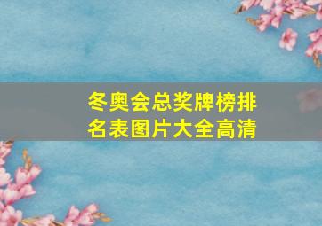 冬奥会总奖牌榜排名表图片大全高清