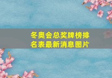 冬奥会总奖牌榜排名表最新消息图片