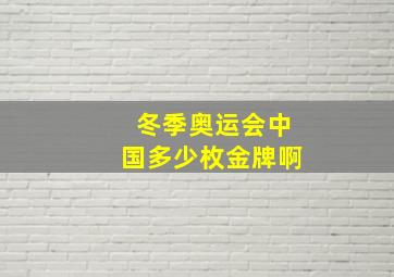 冬季奥运会中国多少枚金牌啊