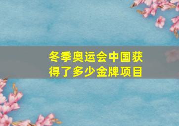 冬季奥运会中国获得了多少金牌项目