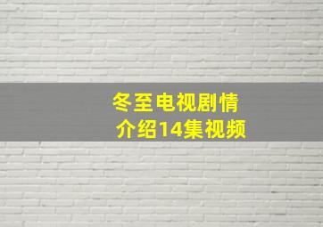 冬至电视剧情介绍14集视频