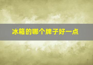 冰箱的哪个牌子好一点