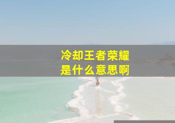 冷却王者荣耀是什么意思啊