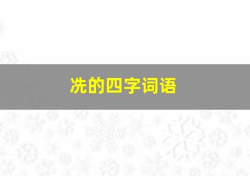 冼的四字词语