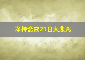 净持斋戒21日大悲咒