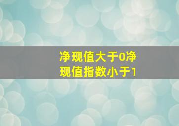 净现值大于0净现值指数小于1