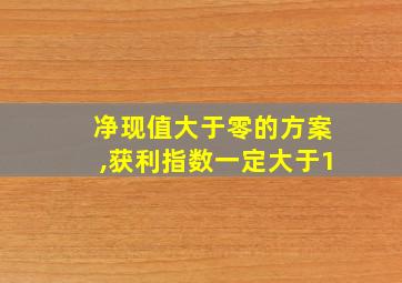 净现值大于零的方案,获利指数一定大于1