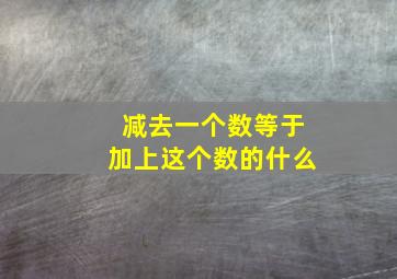 减去一个数等于加上这个数的什么