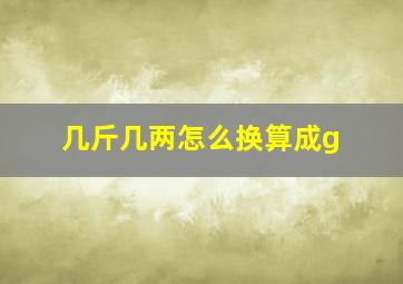 几斤几两怎么换算成g