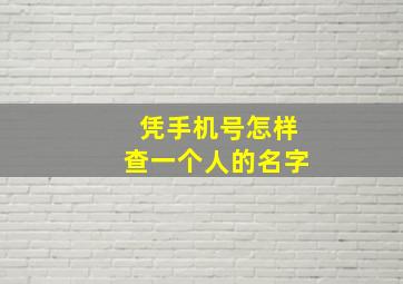 凭手机号怎样查一个人的名字