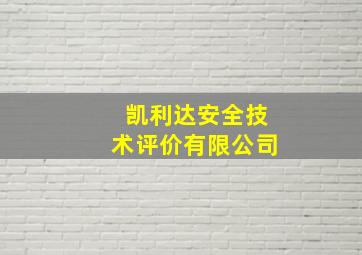 凯利达安全技术评价有限公司