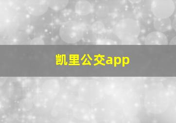 凯里公交app