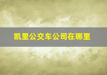 凯里公交车公司在哪里