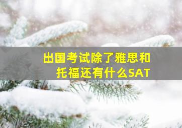 出国考试除了雅思和托福还有什么SAT