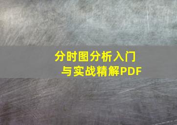 分时图分析入门与实战精解PDF