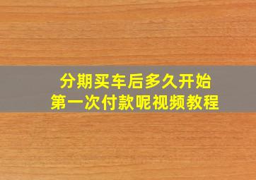 分期买车后多久开始第一次付款呢视频教程