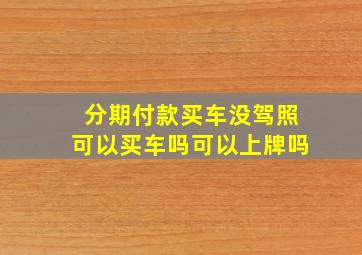 分期付款买车没驾照可以买车吗可以上牌吗