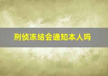 刑侦冻结会通知本人吗