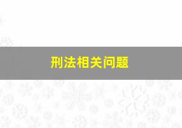 刑法相关问题