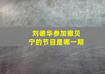 刘德华参加撒贝宁的节目是哪一期