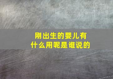 刚出生的婴儿有什么用呢是谁说的